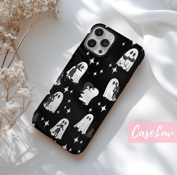 Spooky Ghost Cat Mom Phone Case for MagSafe iPhone 17, iPhone 16, iPhone 15, iPhone 14 Pro Max for Cat Lover Horror Whimsical Phone Case