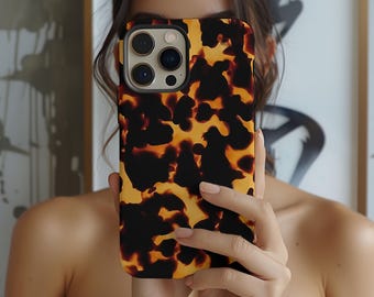 Tortoise Shell Print Phone Case, Animal Print Phone Case, Trendy Phone Case for iPhone 16, 15, 14, 13, 12, 11, Samsung S24, S23, Google 8, 7
