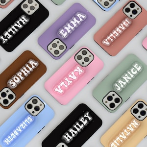 3D Inflated Custom Design Phone case Personalized Name Initial Phone Case for her iPhone 16, 15, 14, 13,  Galaxy S24 Customizable Phone Case