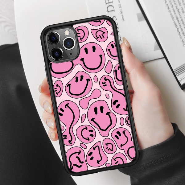 Dripping Smiley Face Phone Case Etsy