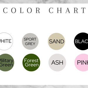Pu&ograve; includere: Tabella colori con 10 campioni di colore. I colori sono bianco, grigio sportivo, sabbia, nero, verde militare, verde bosco, cenere, rosa.