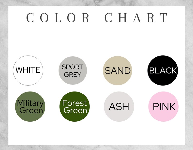 Pu&ograve; includere: Tabella colori con 10 campioni di colore. I colori sono bianco, grigio sportivo, sabbia, nero, verde militare, verde bosco, cenere, rosa.