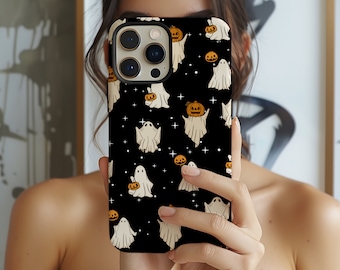 Cute Ghosts Design Phone Case for Halloween Gift iPhone 15 iPhone 14 iPhone 13 Pixel 8 Galaxy S24 Spooky Season Phone Cases Horror Fan Gift