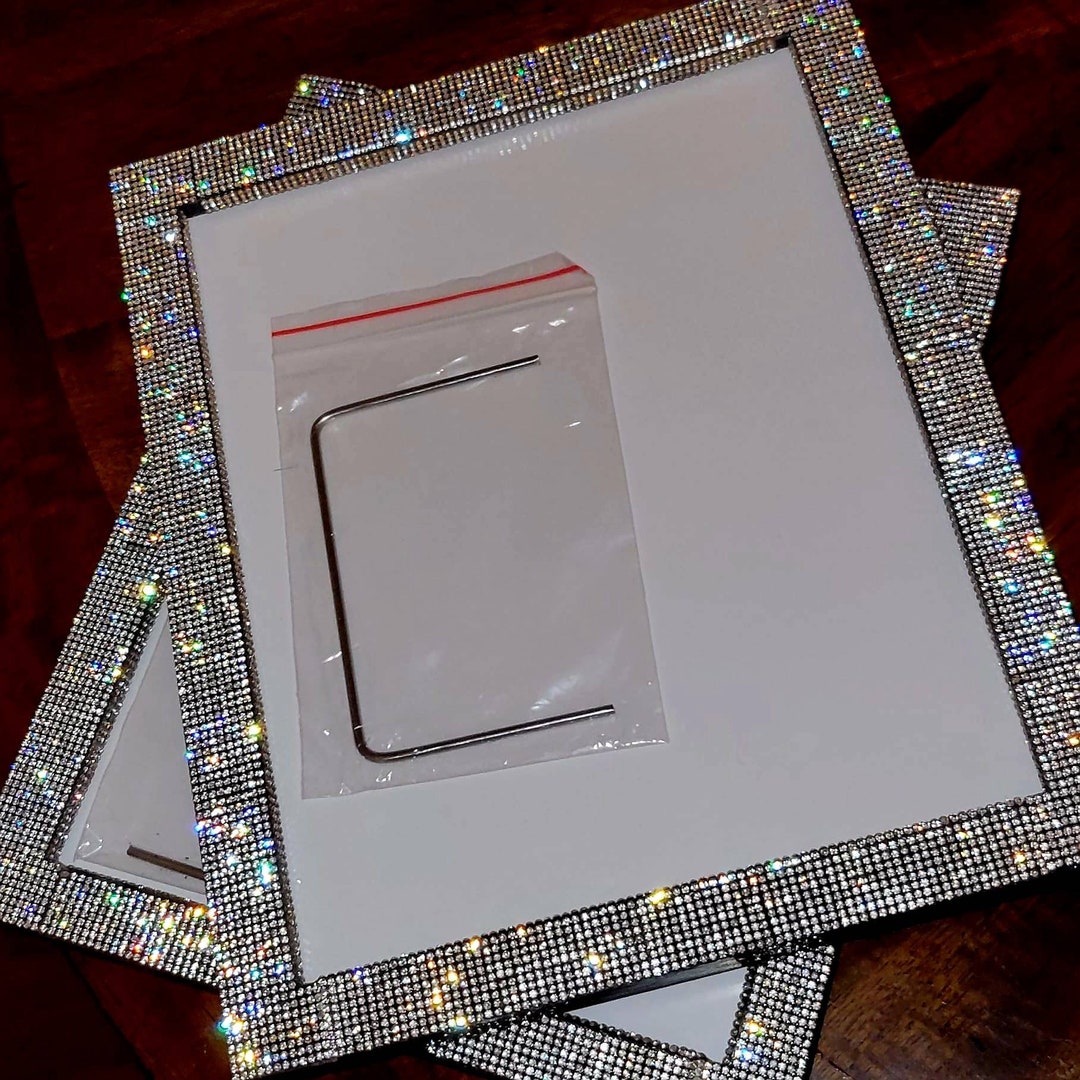 Silver Rhinestone Picture Frame 8x10..black on Sides Etsy