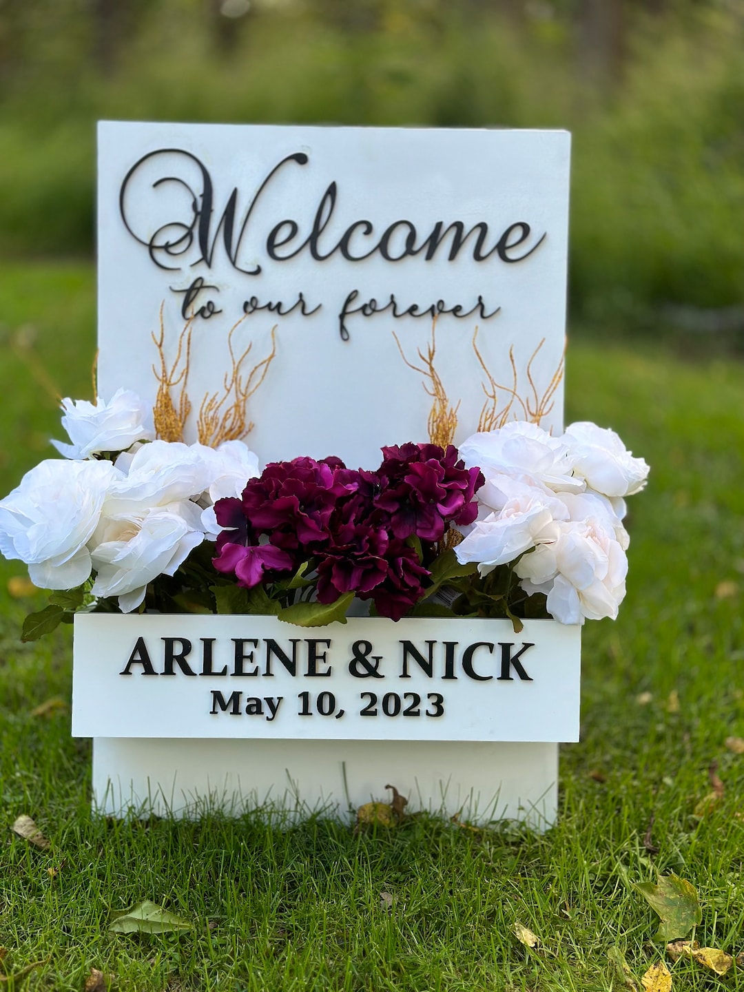 Flower Box Frame Sign Wedding Flower Box - Wedding Sign, Wedding Flower Box Sign Baby Shower ...
