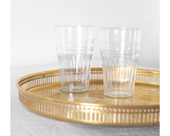 Ribbed Aesthetic Drinking Glasses. Decorative Drinking Glass 