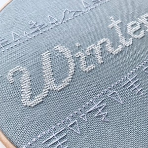 WINTER modern cross stitch pattern lettering digital instructions PDF image 4