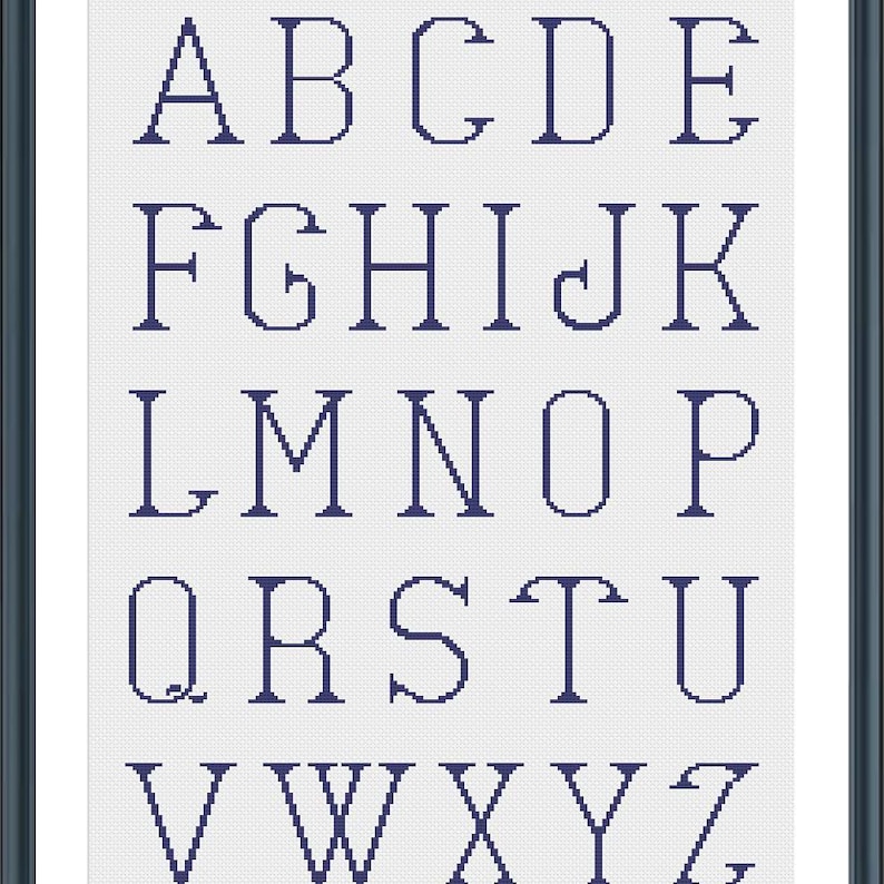 ABC - Cross Stitch Pattern, Vintage Monogram, 3 Color Variations ...