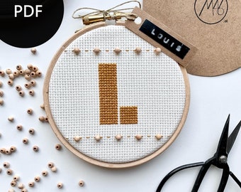 Cross stitch pattern ABC S - modern alphabet in various colors incl. instructions (PDF)