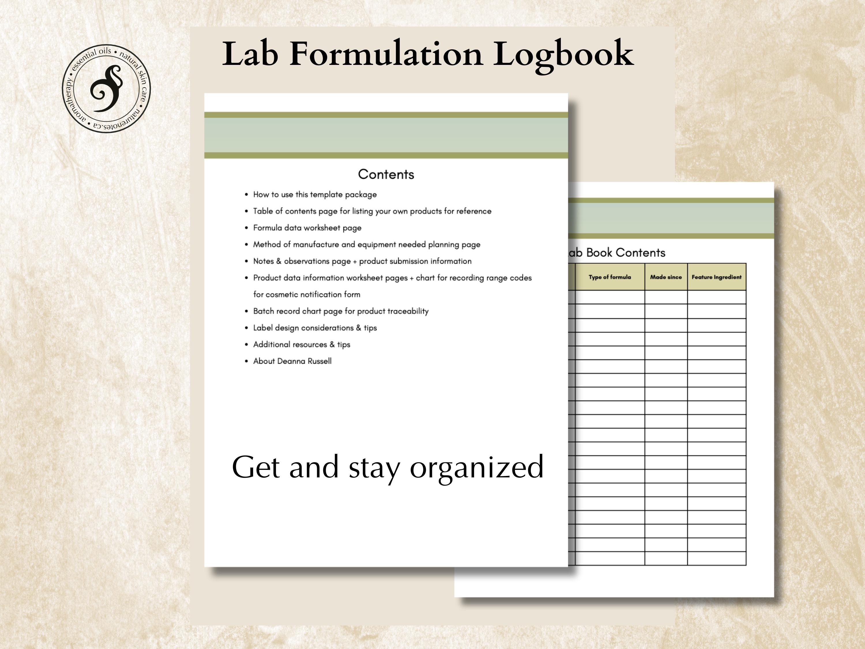 Formulation Lab Layout Copy Skincare Formulation Lab Book: Cosmetic Product Template - Etsy