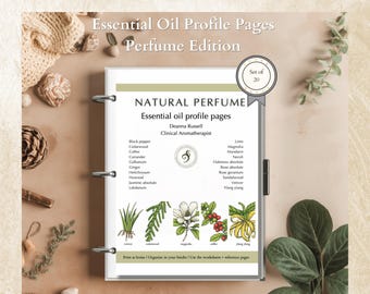 Natural Perfume Essential Oil Profile Pages set of 20 (download and print)