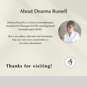 Deanna Russell is a certified aromatherapist, author and educator