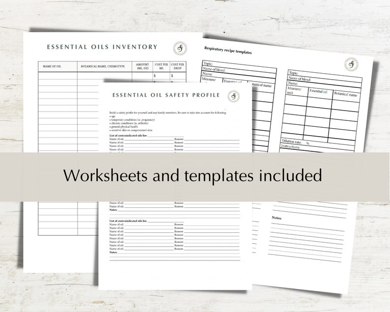 Essential Oil Planner & Formula Template binder inserts image 4