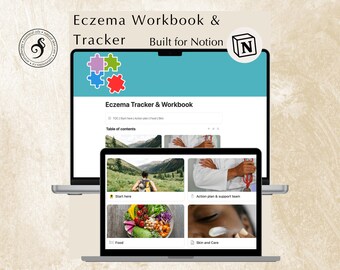 Eczema workbook, tracker & planner for Notion (user guide included)