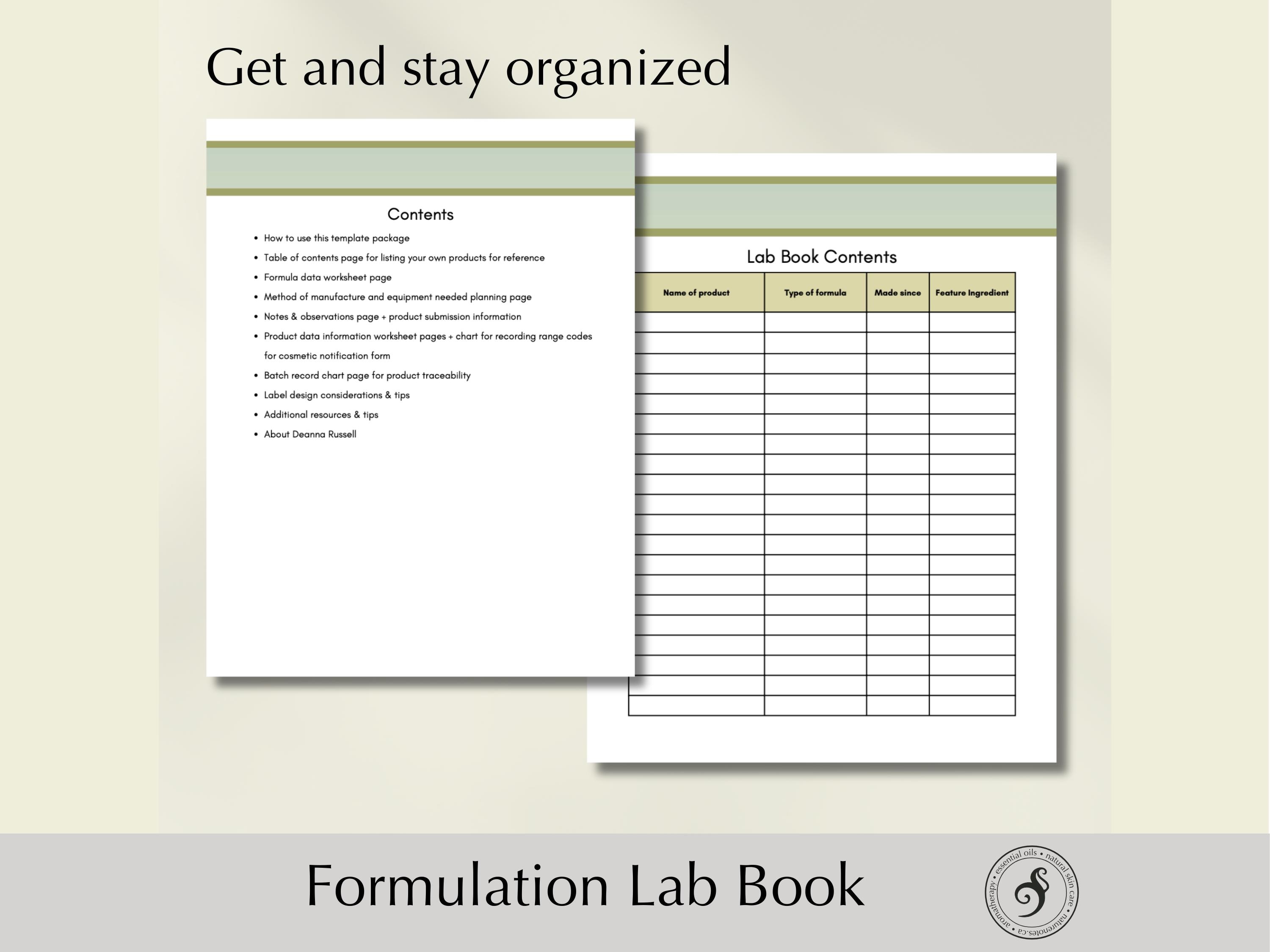 Formulation Lab Layout Copy Skincare Formulation Lab Book: Cosmetic Product Template (PDF) - Etsy