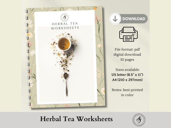 Herbal Tea Blending Worksheets (editable in Canva pro, access link included)