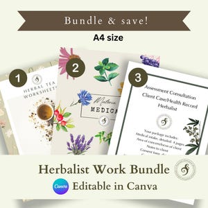 Herbalist work bundle A4 size (editable in Canva)