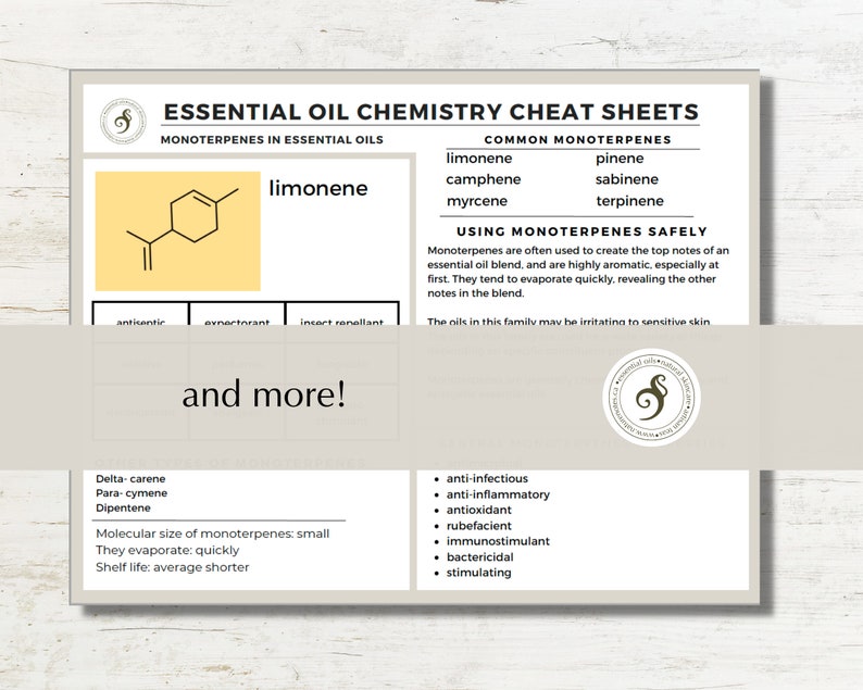 Essential oil chemsitry cheat sheets image 7