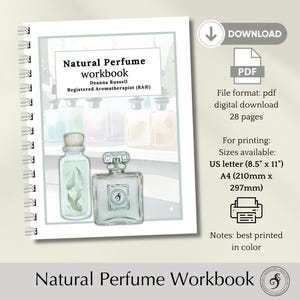 Handmade Natural perfume Guide and Workbook for essential oils and carrier oils (DIY perfume printable)