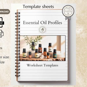 Aromatherapy Student Binder Templates | Essential Oil Profile Worksheets | Printable Study Resource