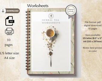 Herbal Tea Guide & Blending Worksheets (editable in Canva pro, access link included)