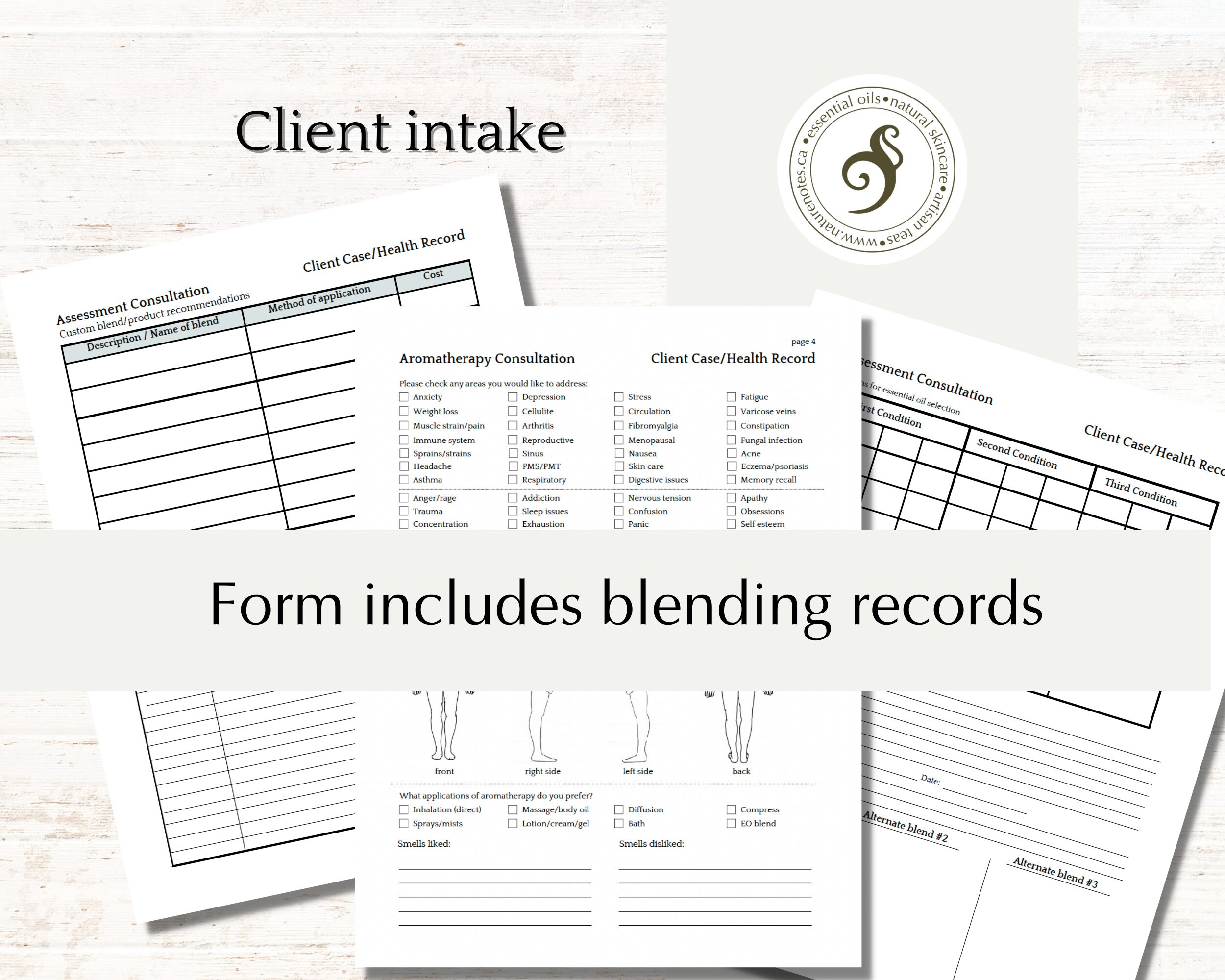 Aromatherapy Consultation Form Client Intake Form Etsy UK