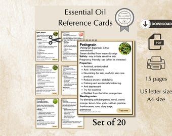 Essential Oil Profile Cards: Aromatherapy Reference (PDF Download)