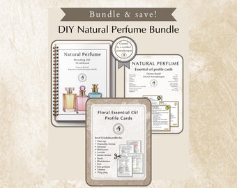 Natural Perfume Bundle: Workbook + Floral reference cards + Essential Oil Profile card sets