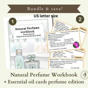 DIY natural perfume workbook + essential oil recipe cards perfume edition digital bundle