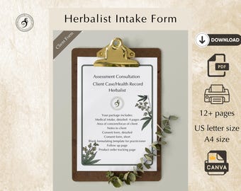 Herbalist client consultation intake and consent forms: (PDF download)