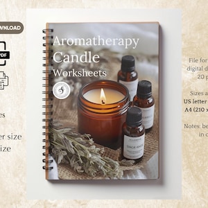 DIY Candle making planner templates and testing pages for essential oil candles