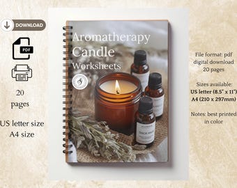 DIY Candle making planner templates and testing pages for essential oil candles