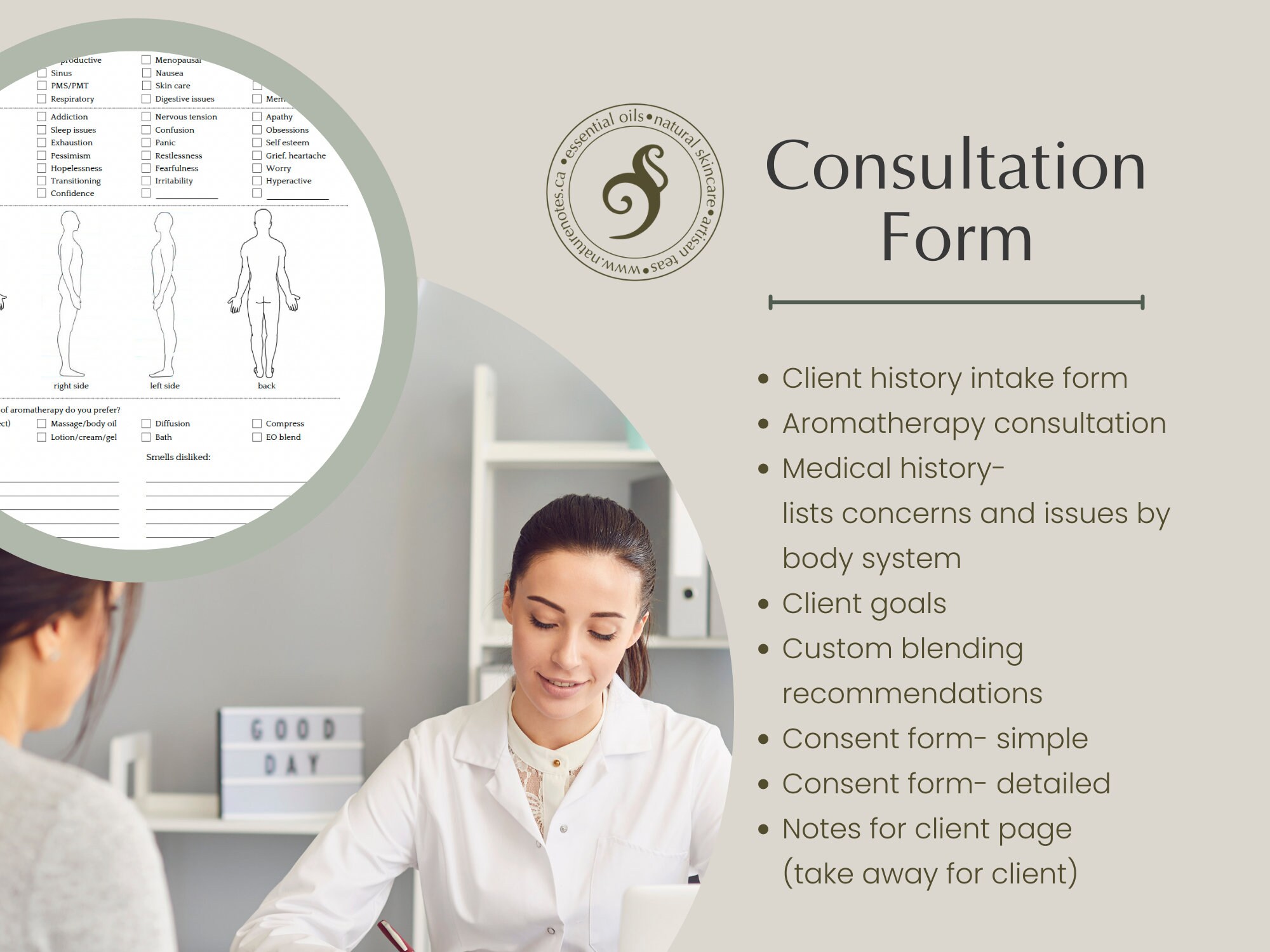 Aromatherapy Consultation Form Client Intake Form Etsy UK