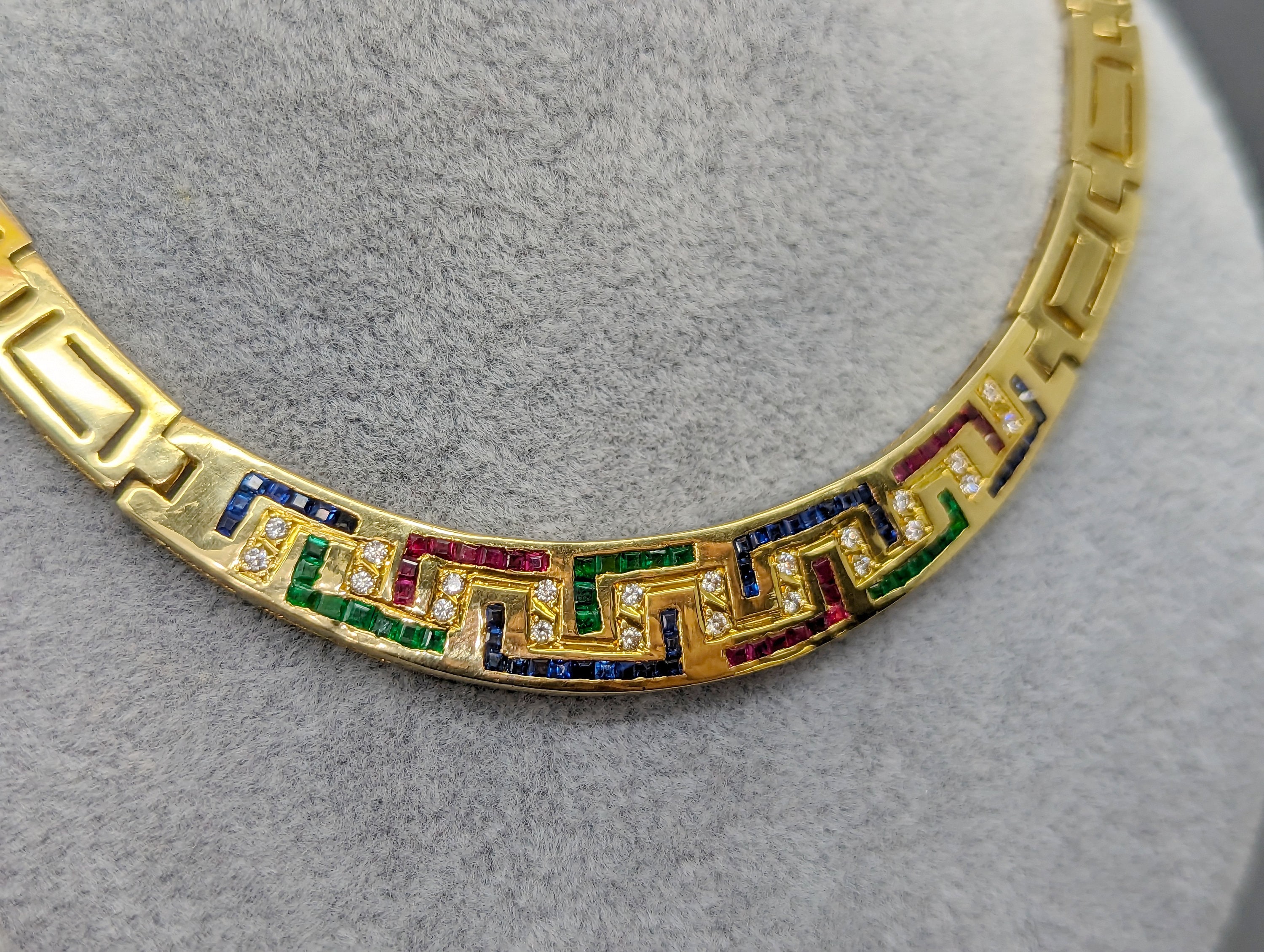 Silver Greek Key Necklace - Lindos Art Gallery