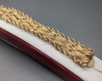 Handmade 14K Yellow Gold Unisex Bracelet - Unique Woven Design