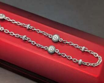 Judith Ripka Sterling Silver Chain Necklace – 18KY, Champagne Diamonds, 16 Inch