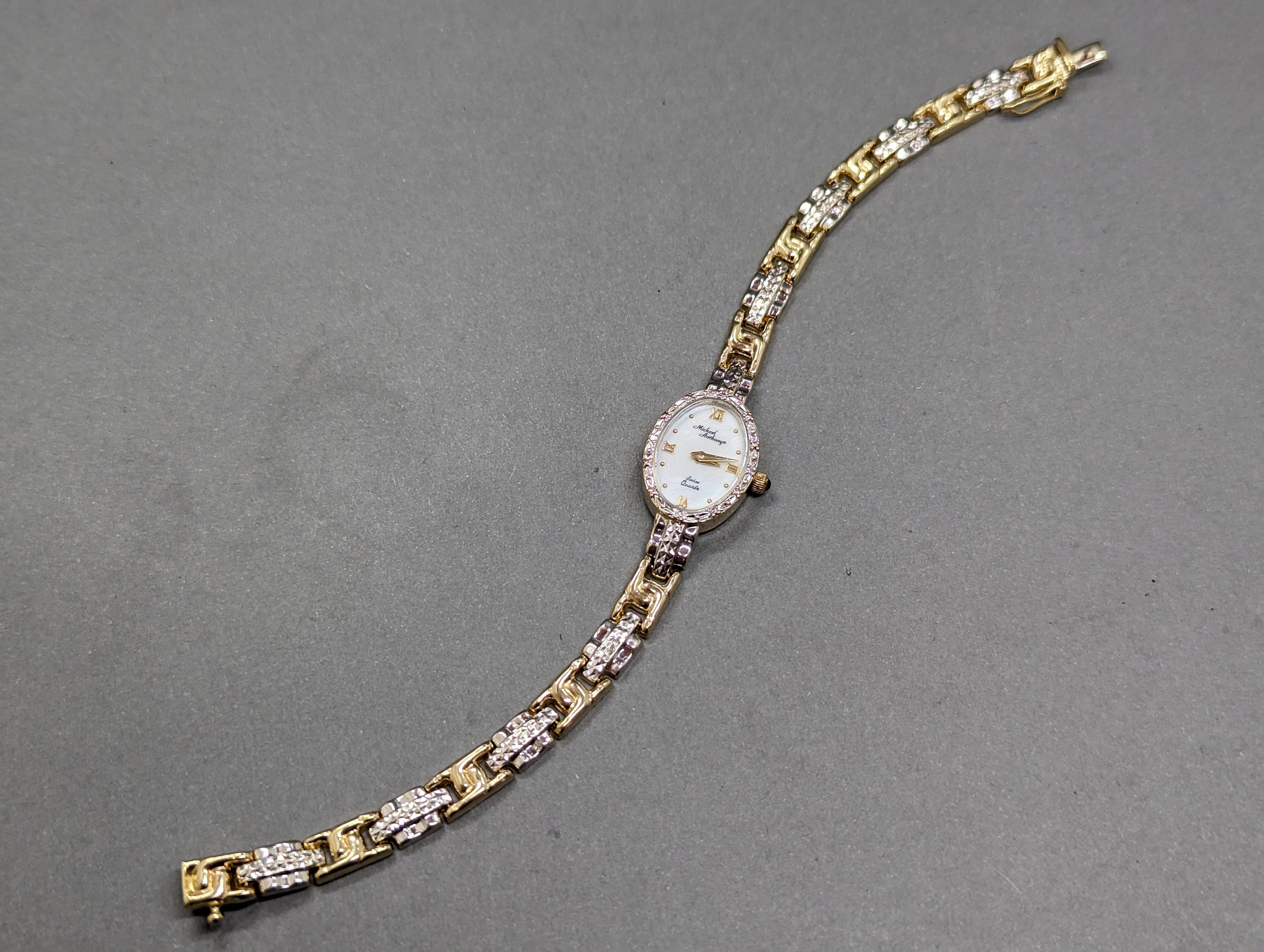 14K Two Tone Solid Gold Michael Anthony Watch Quartz Powered With New Battery Etsy Canada
