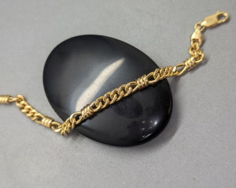 14K Yellow Gold Knotted Curb Chain - 7 Inch Classic Design