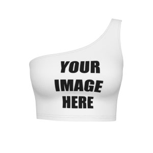 Top corto monospalla personalizzabile da donna, abbigliamento personalizzato, guardaroba personalizzato