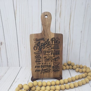 5&quot;x10&quot; decorative cutting board with Apple Pie Recipe