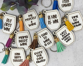 Stemless Wine Glass Keychains
