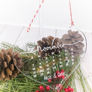 Personalized special occasion calendar ornament