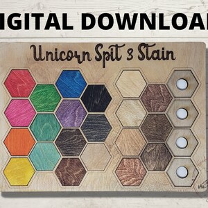 Unicorn Spit and Stain Sample Board - DIGITAL FILE ONLY