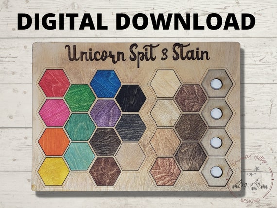 Unicorn Spit and Stain Sample Board - DIGITAL FILE ONLY