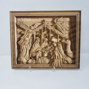 10inch x 12 inch 3d Illusion laser engraved Nativity Scene