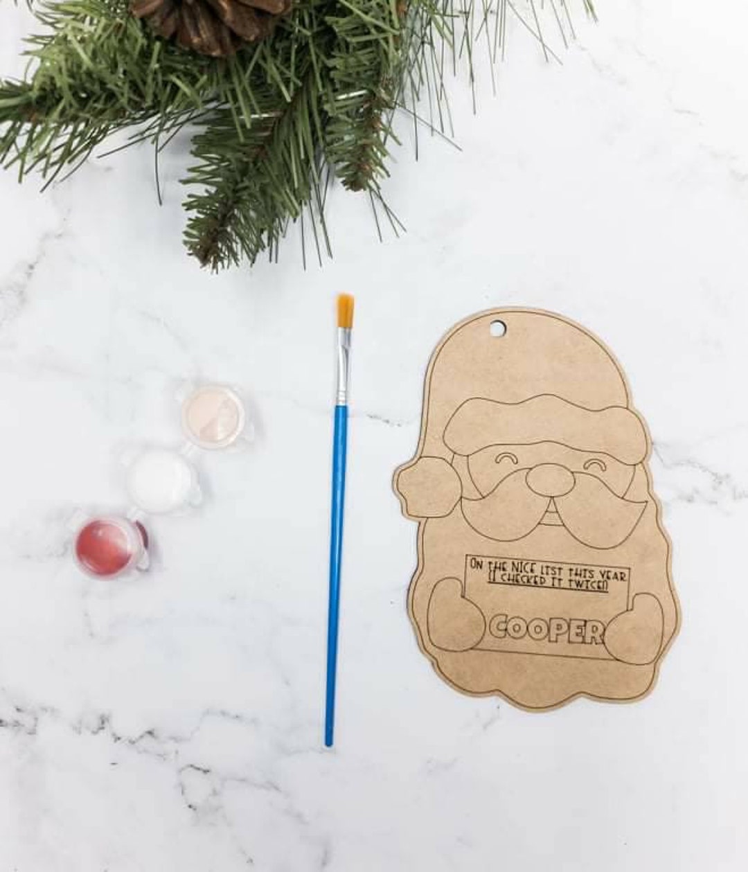 Personalized DIY Paint Your Own Santa's Nice List Ornaments Etsy
