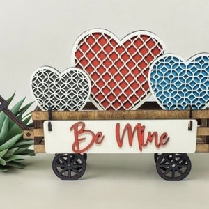 Valentine&#39;s Day Heart Themed Interchangeable Wagon Shelf Sitter