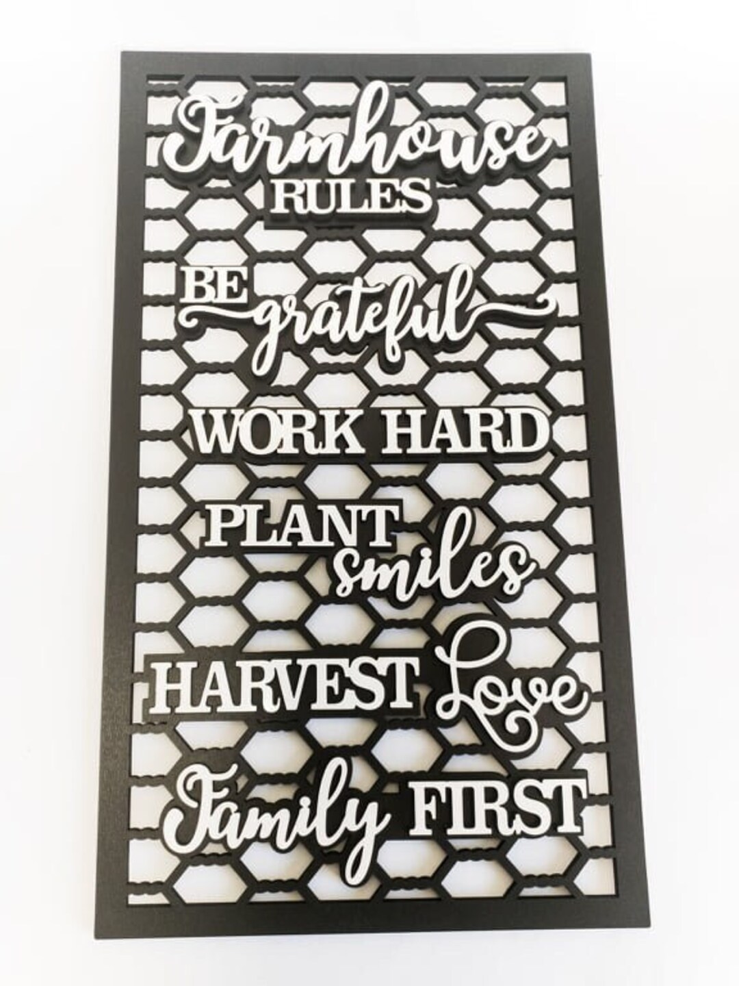 Laser Cut Chicken Wire Farmhouse Rules - Etsy