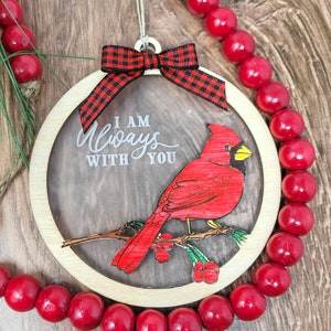Wooden and Acrylic Cardinal Memorial Ornament