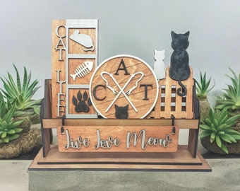 Cat Themed Interchangeable Wagon/Raised Shelf Sitter